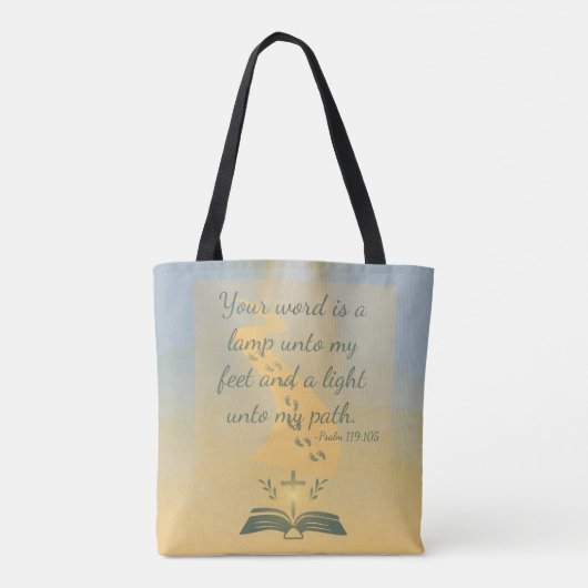 Waterverf Psalm 119:105 Tote Bag (Achterkant)