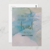 Waterverf Psalm 56:3 Briefkaart (Voorkant / Achterkant)