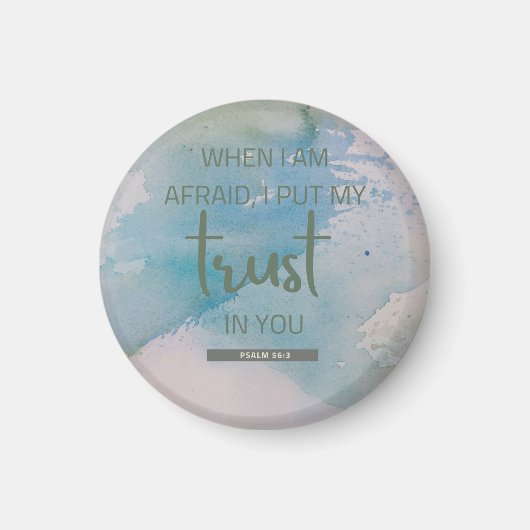 Waterverf Psalm 56:3 Magneet (Voorkant)