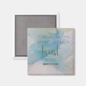 Waterverf Psalm 56:3 Magnet (Voorkant / Achterkant)