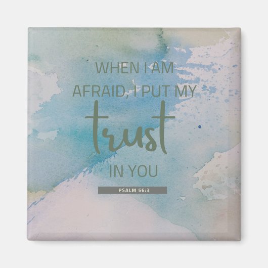 Waterverf Psalm 56:3 Magnet (Voorkant)