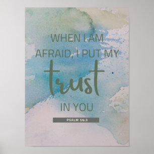 Waterverf Psalm 56:3 Poster