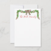 Waterverf Pset Bow Garland kerst Bedankkaart (Voorkant)