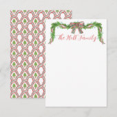 Waterverf Pset Bow Garland kerst Bedankkaart (Voorkant / Achterkant)