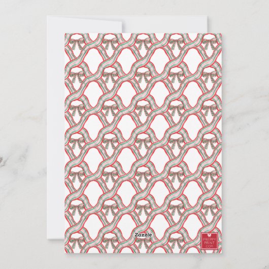 Waterverf Pset Bow Garland kerst Feestdagenkaart (Achterkant)