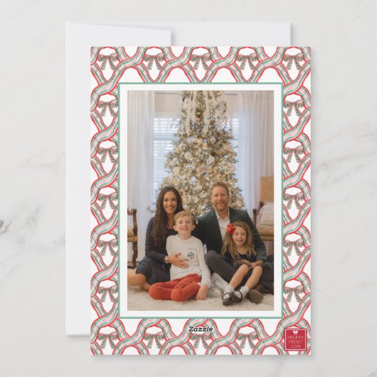 Waterverf Pset Bow Garland kerst Feestdagenkaart (Achterkant)