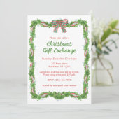 Waterverf Pset Bow Garland kerst Kaart (Staand voorkant)