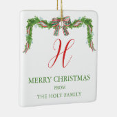Waterverf Pset Bow Garland kerst Keramisch Ornament (Rechts)