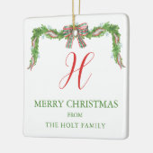 Waterverf Pset Bow Garland kerst Keramisch Ornament (Links)