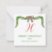Waterverf Pset Bow Garland kerstbehuizing Notitiekaartje (Voorkant)