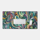 Waterverf psychedelische ingewikkelde patronen bureaumat (Keyboard & Muis)