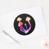 Waterverf Psychedelische Mushroom kunst Ronde Sticker (Envelop)