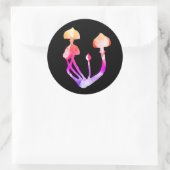 Waterverf Psychedelische Mushroom kunst Ronde Sticker (Tas)