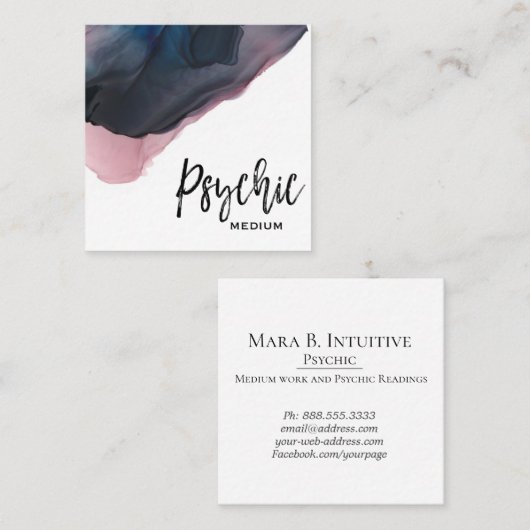 *~* Waterverf Psychisch medium Intuïtieve lezer Vierkante Visitekaartje (Voorkant / Achterkant)