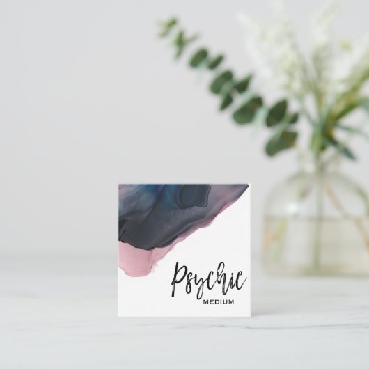 *~* Waterverf Psychisch medium Intuïtieve lezer Vierkante Visitekaartje (Staand voorkant)