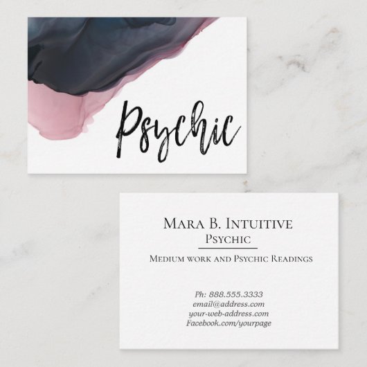 ~* Waterverf - Psychische lezer Medium Intuïtief Visitekaartje (Voorkant / Achterkant)