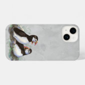 Waterverf - Puffin - Natuur van wilde dieren iPhone Hoesje (Achterkant horizontaal)