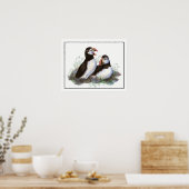 Waterverf Puffin Ocean Bird art Poster (Keuken)