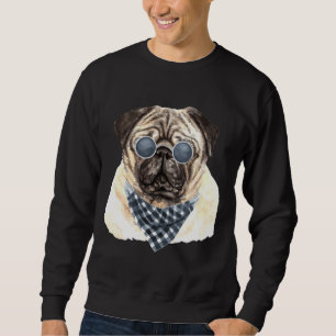 Waterverf Pug Cool Biker Classic T-shirt 719