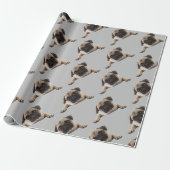 Waterverf Pug Dog Pet Animal Fun Art Cadeaupapier (Uitgerold)
