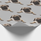 Waterverf Pug Dog Pet Animal Fun Art Cadeaupapier (Hoek)