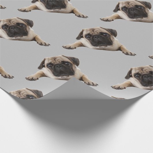 Waterverf Pug Dog Pet Animal Fun Art Cadeaupapier (Hoek)