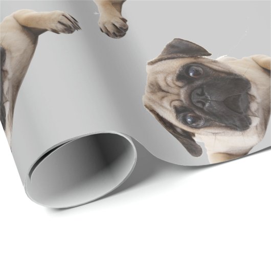 Waterverf Pug Dog Pet Animal Fun Art Cadeaupapier (Rol Hoek)