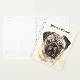 Waterverf pug personaliseren planner