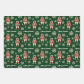 Waterverf Pug Snowflake Custom Christmas Inpakpapier Vel (Voorkant 3)