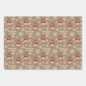 Waterverf Pug Snowflake Custom Christmas Inpakpapier Vel (Voorkant 2)