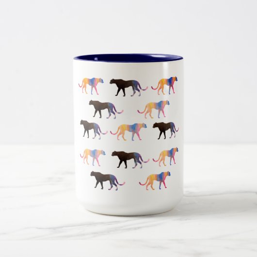 Waterverf Puma katten tweetone Mok (Center)