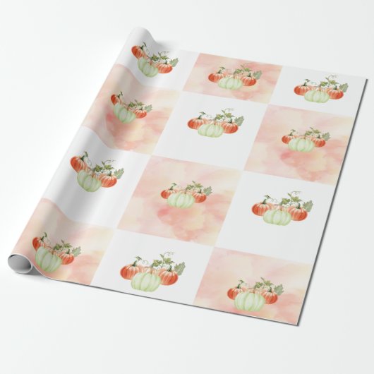 Waterverf Pumkins Cadeaupapier (Uitgerold)