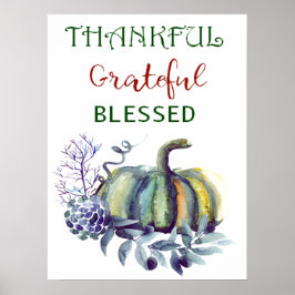 Waterverf Pumpkin Art Print Poster