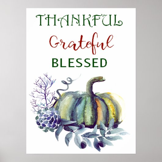 Waterverf Pumpkin Art Print Poster (Voorkant)