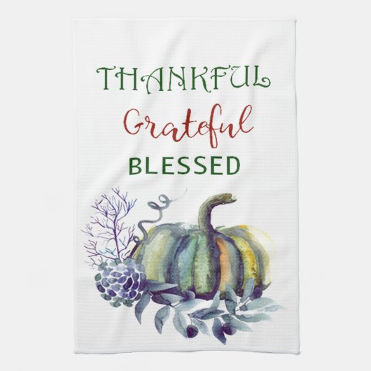 Waterverf Pumpkin Autumn Kitchen Towel Decor Theedoek (Verticaal)