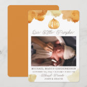 Waterverf Pumpkin Baby Aankondiging (Voorkant / Achterkant)