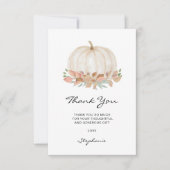 Waterverf Pumpkin-Baby shower Bedankkaart (Voorkant)