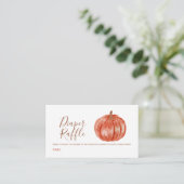 Waterverf Pumpkin Baby shower Diaper Raffle Encl Informatiekaartje (Staand voorkant)