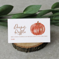 Waterverf Pumpkin Baby shower Diaper Raffle Encl