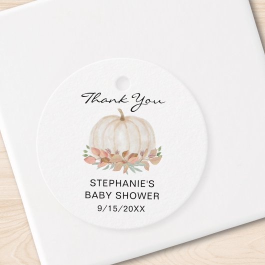 Waterverf Pumpkin Baby shower Hartelijk dank Bedankjes Labels