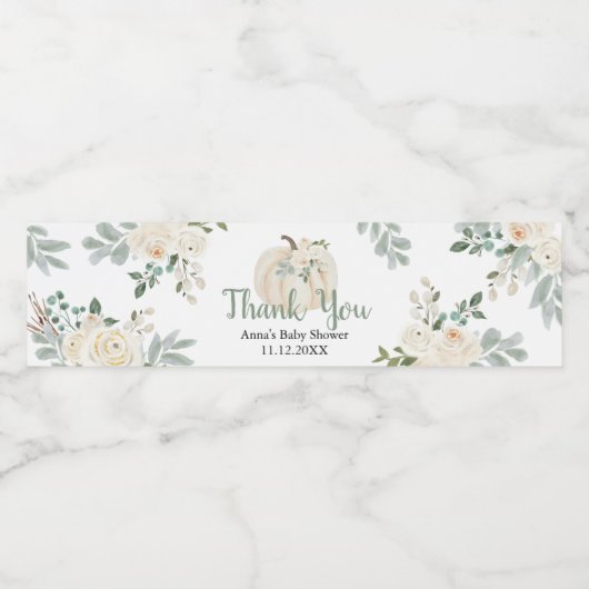 Waterverf Pumpkin-Baby shower Waterfles Etiket (Enkel label)