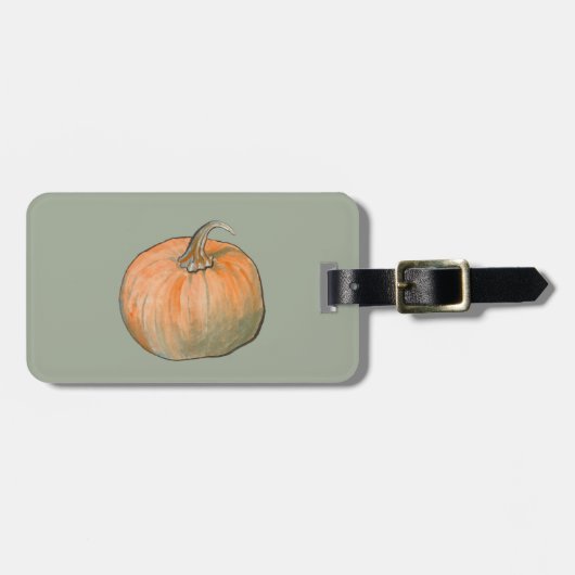 Waterverf Pumpkin Bagagelabel (Voorkant horizontaal)