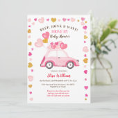 Waterverf Pumpkin Blue Truck Drive door Baby showe Kaart (Staand voorkant)