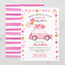 Waterverf Pumpkin Blue Truck Drive door Baby showe Kaart