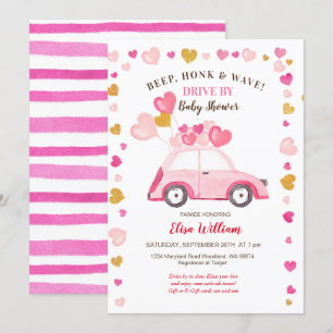 Waterverf Pumpkin Blue Truck Drive door Baby showe Kaart