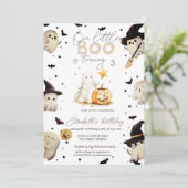 Waterverf Pumpkin Boo Ghost Halloween Kaart (Staand voorkant)