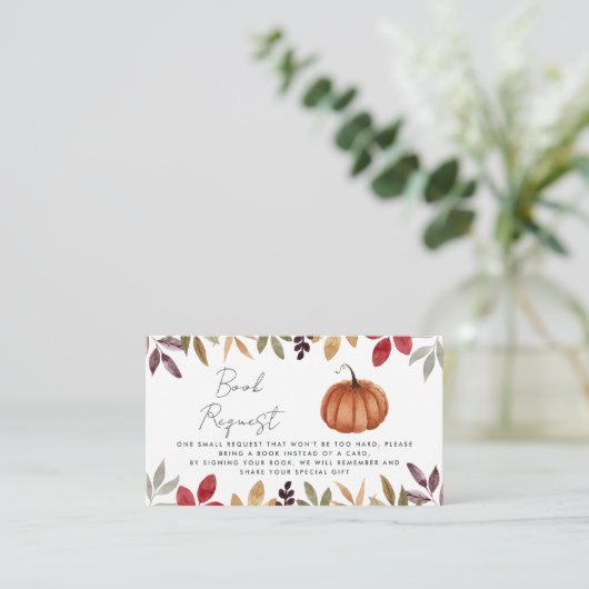 Waterverf Pumpkin Book Request Enclosure Kaart (Staand voorkant)