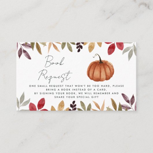 Waterverf Pumpkin Book Request Enclosure Kaart (Voorkant)