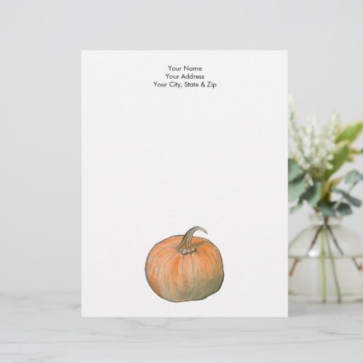 Waterverf Pumpkin Briefhoofd (Staand voorkant)