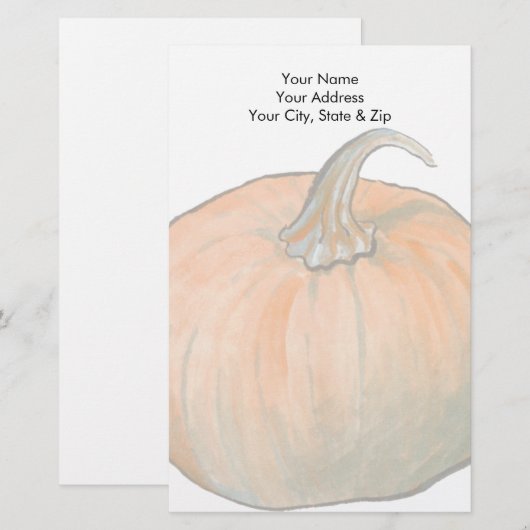 Waterverf Pumpkin Briefpapier (Voorkant / Achterkant)